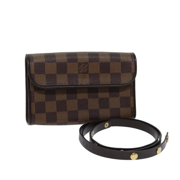 LOUIS VUITTON Damier Ebene Pochette Florentine Waist Bag N51856 LV Auth am6004 - Picture 1 of 16